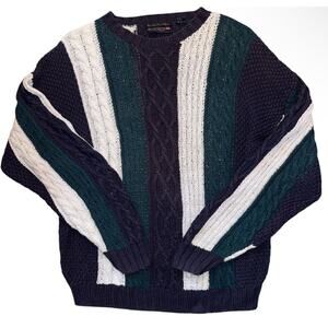 VTG New River For J. Riggings Hand Knitted Cable Knit Heavy Men's Sweater Sz XL